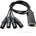 XLR Male/fêmea para RJ45 Cabo de cobra de áudio de rede